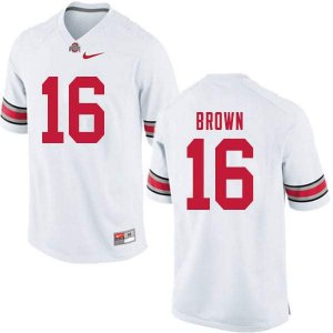 NCAA Ohio State Buckeyes Men's #16 Cameron Brown White Nike Football College Jersey BRR0645MX